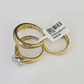 REAL 14k Diamond Ring Yellow Gold Ladies Men Trio SET Wedding Engagement Genuine