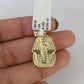 10K Franco Chain Pharaoh Pendant Charm Necklace 16"-24" 2mm Gold SET Yellow