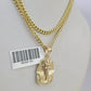 10K Gold Miami Cuban Chain Pharaoh 18"-28" 3mm REAL Pendant Necklace SET