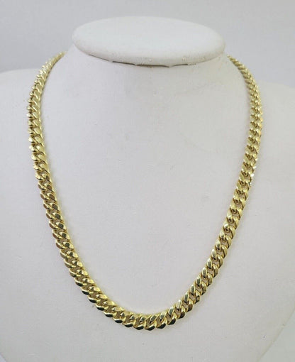 10k Miami Cuban Link Chain Yellow Gold 7mm Necklace 18-28 Inches Real