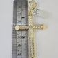 10K Franco Chain Jesus Cross Pendant Charm Necklace 20"-26" 3mm Gold