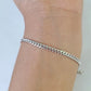 Real 10K Miami Cuban Bracelet White Gold Solid 3mm 8Inch Lobster Lock Genuine