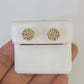 10k Diamond Flower Earrings Yellow gold Real screw-back Women Men Studs