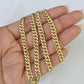 10K Miami Cuban Link Chain Yellow Gold Real 5mm 24 inch Necklace