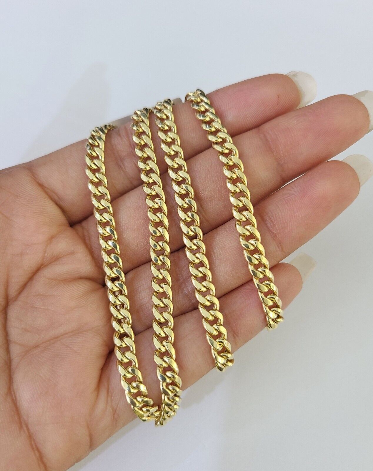 10K Miami Cuban Link Chain Yellow Gold Real 5mm 24 inch Necklace