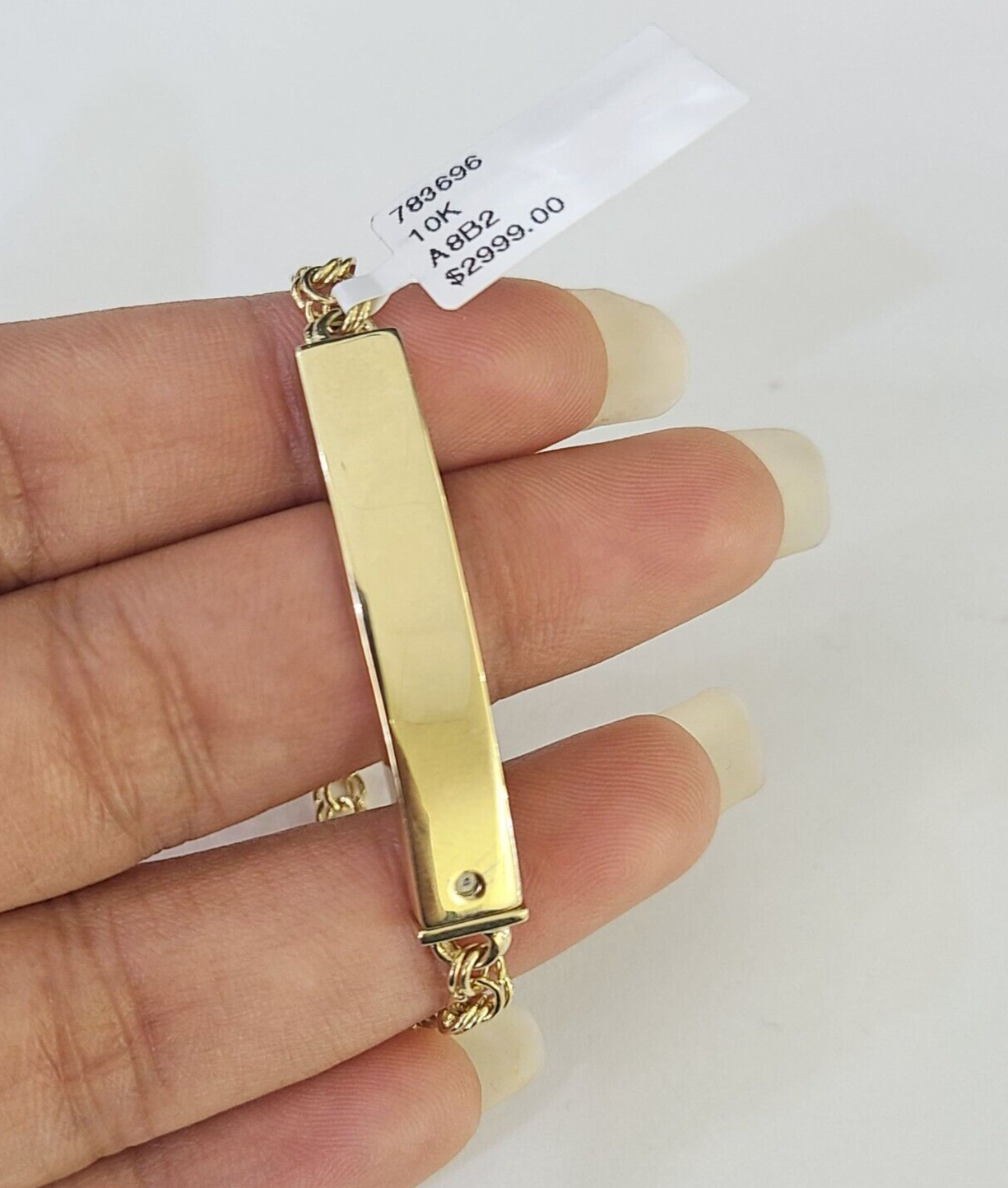 10k Chino ID Bracelet Yellow Gold 5 Inches Box Lock Real 10kt Small