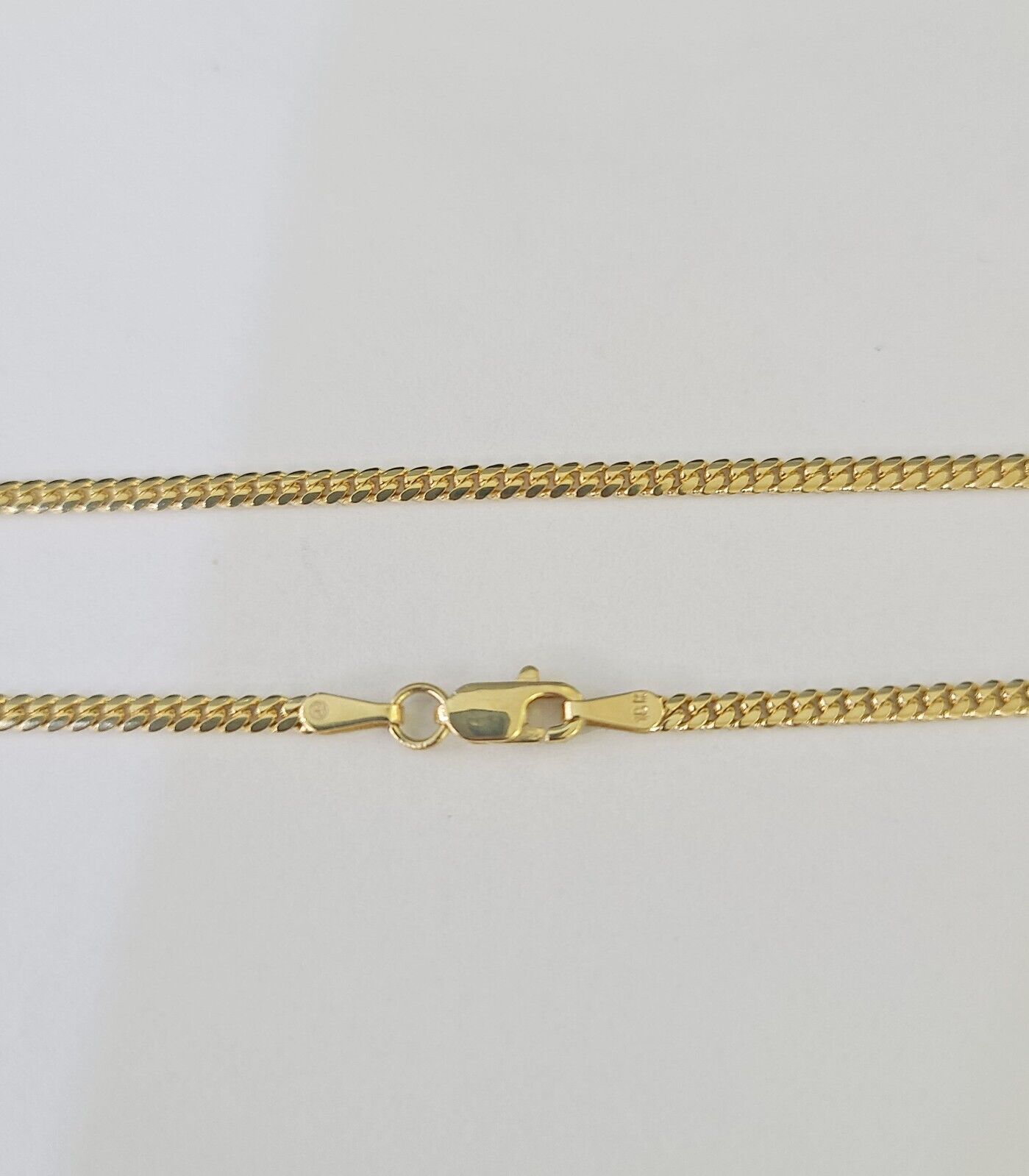 18k Real Solid Miami Cuban Chain Yellow Gold 2mm 18" Inch Genuine Necklace