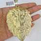 10k Gold Byzantine Necklace Lion Charm 20-30 inches 9mm REAL Yellow SET Chain