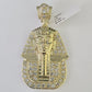 10k Egyptian Pharaoh Head Charm Pendant Yellow Gold 2.5" Inch Men Women Real