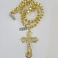 10k Gold Byzantine Necklace Jesus Cross Charm 20-30 inches 6mm SET Chain Pendant