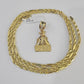 10k Milano Rope Chain Money Bag Charm Necklace SET 3mm 18" 20" 22" 24"