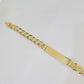 10k Yellow Gold Cuban Link ID Bracelet Solid 8" 9mm Lobster Clasp Real 10Kt