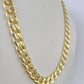 Real 14K Miami Cuban Link Chain Necklace Yellow Gold 24 inch 11mm Mens Hollow