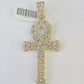 10k Diamond Jesus Cross Charm Pendant Yellow Gold Genuine Real