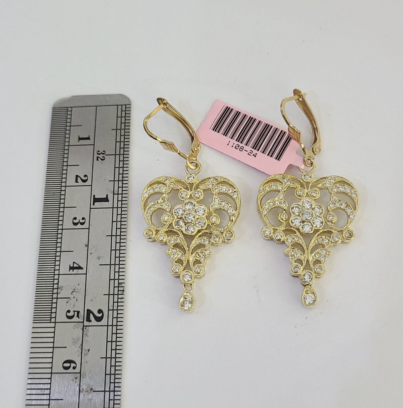 14k Chandelier Earrings Pendant Charm SET Yellow Gold Real Genuine 14Kt