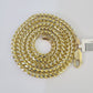 Real 10k Solid Palm Chain Yellow Gold 4mm 18"-26"Men Women Necklace Diamond Cut