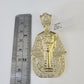 10k Egyptian Pharaoh Head Charm Pendant Yellow Gold 2.5" Inch Men Women Real