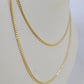 18k Real Solid Miami Cuban Chain Yellow Gold 2mm 24" Inch Genuine Necklace