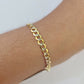 Real 10K Solid Cuban Curb Link Bracelet Yellow Gold Diamond Cuts 3.5mm 6" Kids