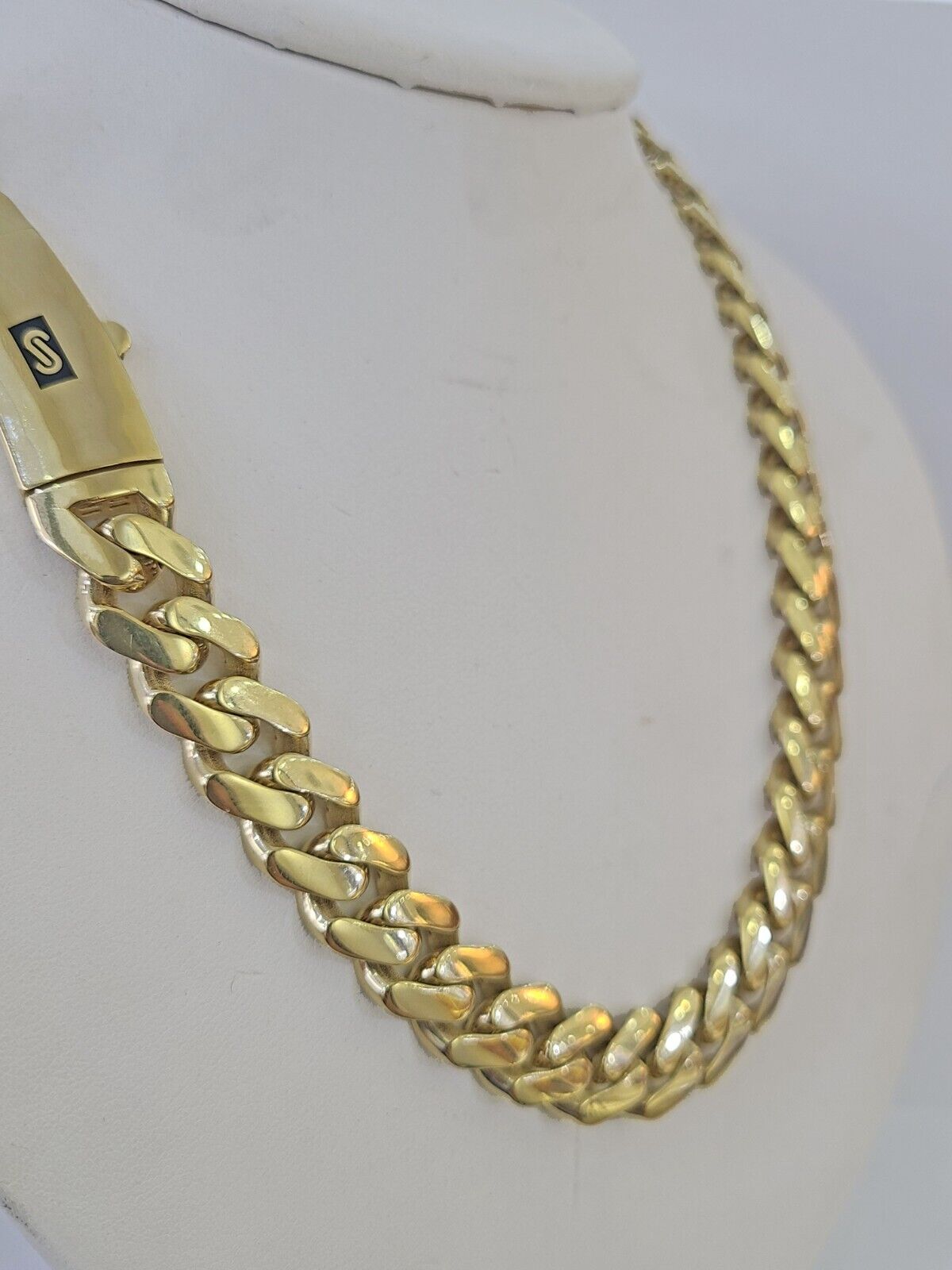 Real 10K Royal Monaco Chain Box Clasp 13mm Gold Necklace 10Kt 24" Genuine