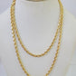 18k Real Solid Rope Chain Yellow Gold 3mm 18" Inch Genuine 18kt Necklace