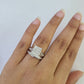 REAL 14k Diamond Ring White Gold Ladies Men Trio SET Wedding Engagement Genuine