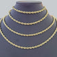 10k Yellow Gold Rope Chain 5mm 18"-26" Inch Real Gold 10kt All Sizes