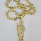 10k Gold Byzantine Necklace Saint Jude Charm Pendant 20"-30" 8mm SET Chain