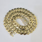 Real 10k Cuban Monaco Chain Necklace Gold Link Royal  7mm-15mm 20"-26"