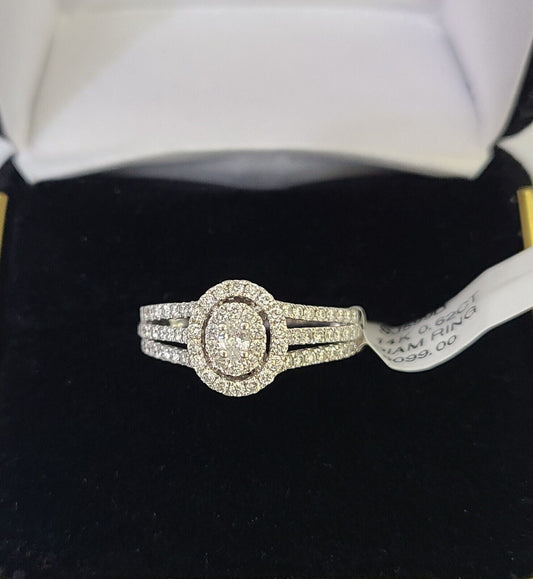 REAL 14k White Gold Diamond Ring Ladies Wedding Engagement Genuine