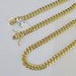 10k Miami Cuban Link Chain Yellow Gold 7mm Necklace 18-28 Inches Real