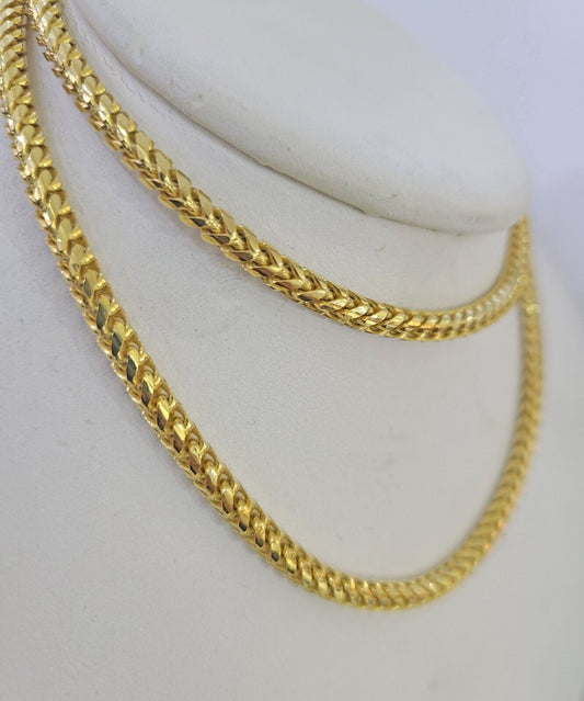 Real 10k Solid Palm Chain Yellow Gold 3mm Men Women Necklace 24" Genuine