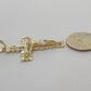 Real 10k Gold Jesus Cross Pendant Charm Crucifix 2 Inch 10kt Yellow Gold For Men