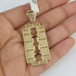 10k Solid Rope Chain Razor Blade Charm Diamond Set 4mm 20"-28" Necklace Gold