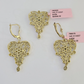 14k Chandelier Earrings Pendant Charm SET Yellow Gold Real Genuine 14Kt