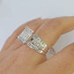 REAL 14k White Gold Diamond Ring Size 10 Wedding Casual Ring Mens Genuine