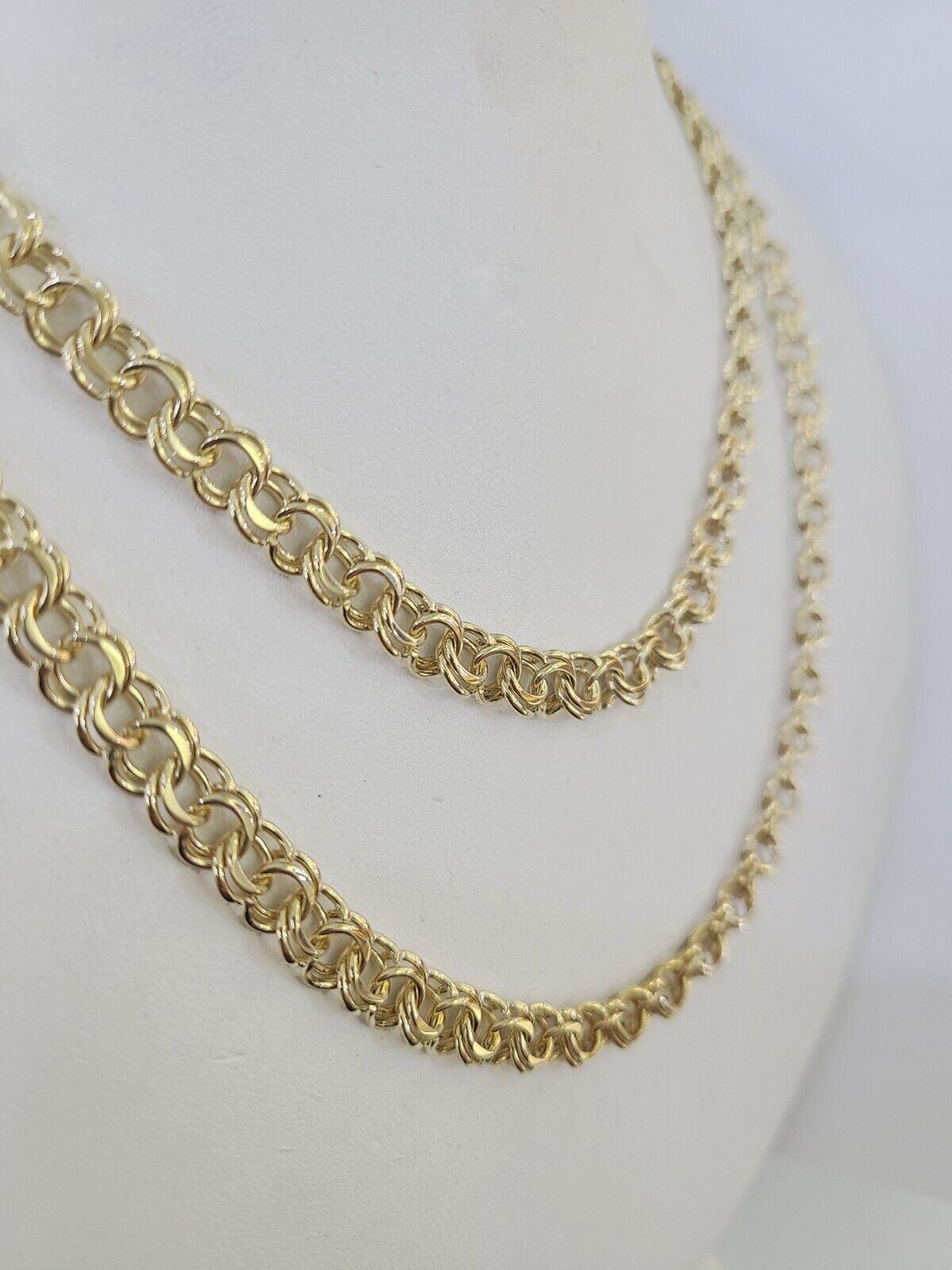 Real 10k Chino ID Chain Necklace Yellow Gold 6mm 18" 20" 22" 24" Genuine