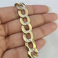 14K Gold Solid Bracelet Cuban Curb Link Diamond Cut 11mm 7" Inch REAL Gold