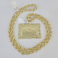 10k Last Supper Pendant Rope Chain 7mm 18"-26" SET Necklace Mens Charm