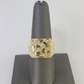 Real 14k Nugget Ring Yellow Gold Men Casual Flat Square 10kt