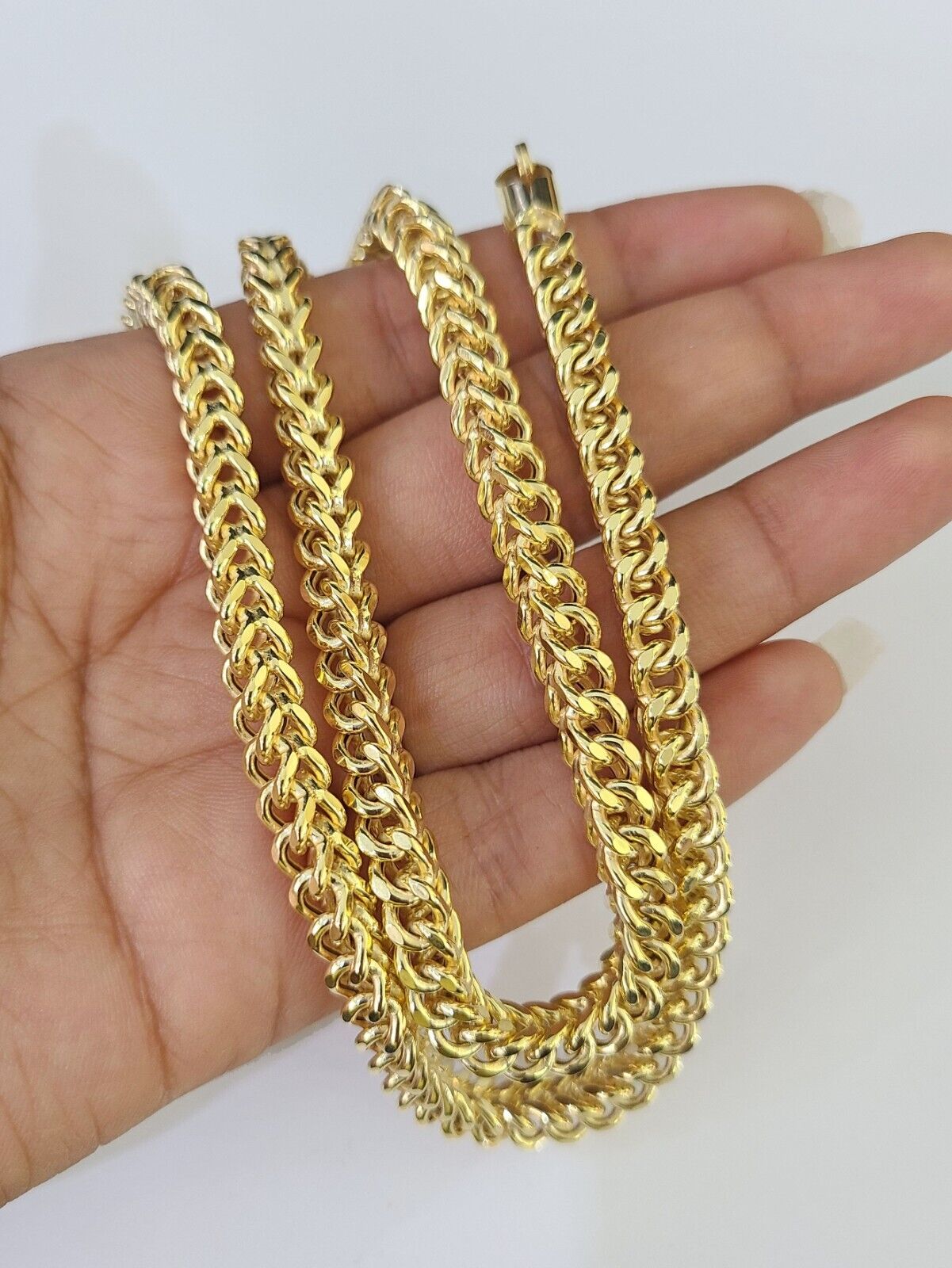 Real 10k Franco Chain Yellow gold 5mm 24inch Necklace lobster lock 10kt