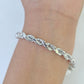 Real 10K Rope Bracelet White Gold 6mm 8Inch Lobster Lock Unisex  Genuine