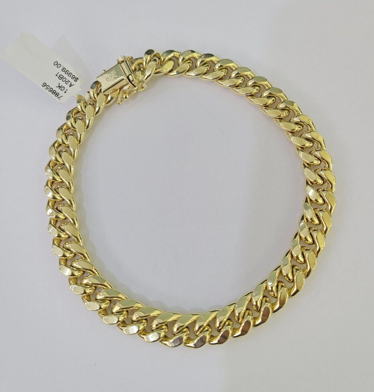 Real 10k Miami Cuban Link Bracelet Gold 9mm 9.5" Box Lock 10kt Yellow Gold