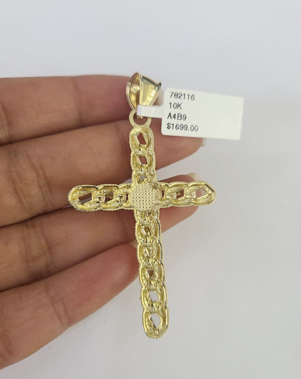 Real 10k Rope Chain Jesus Cross Charm Necklace Pendant Set 5mm 20"-30" Inch Gold