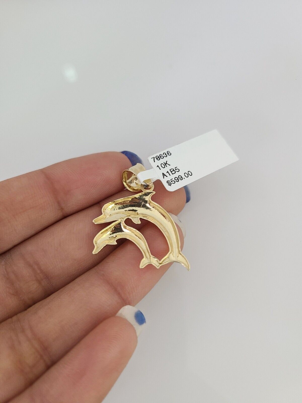 10k Gold Miami Cuban Chain Dolphins Charm Pendant 3mm 18-28in Necklace Set