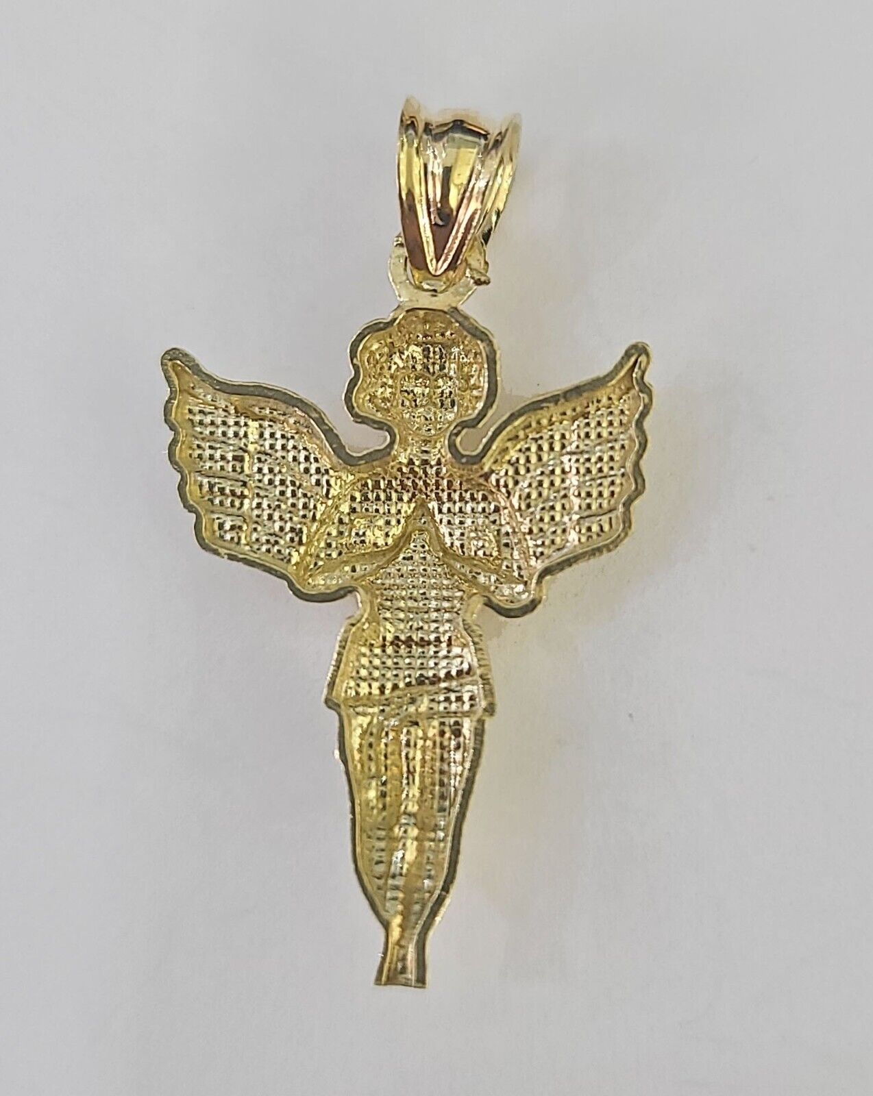 10K Real Praying Hands Charm Pendant Yellow Gold Genuine