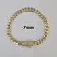 Real 14k Gold Monaco Bracelet 7mm-11mm 8"-8.5" 14kt Yellow