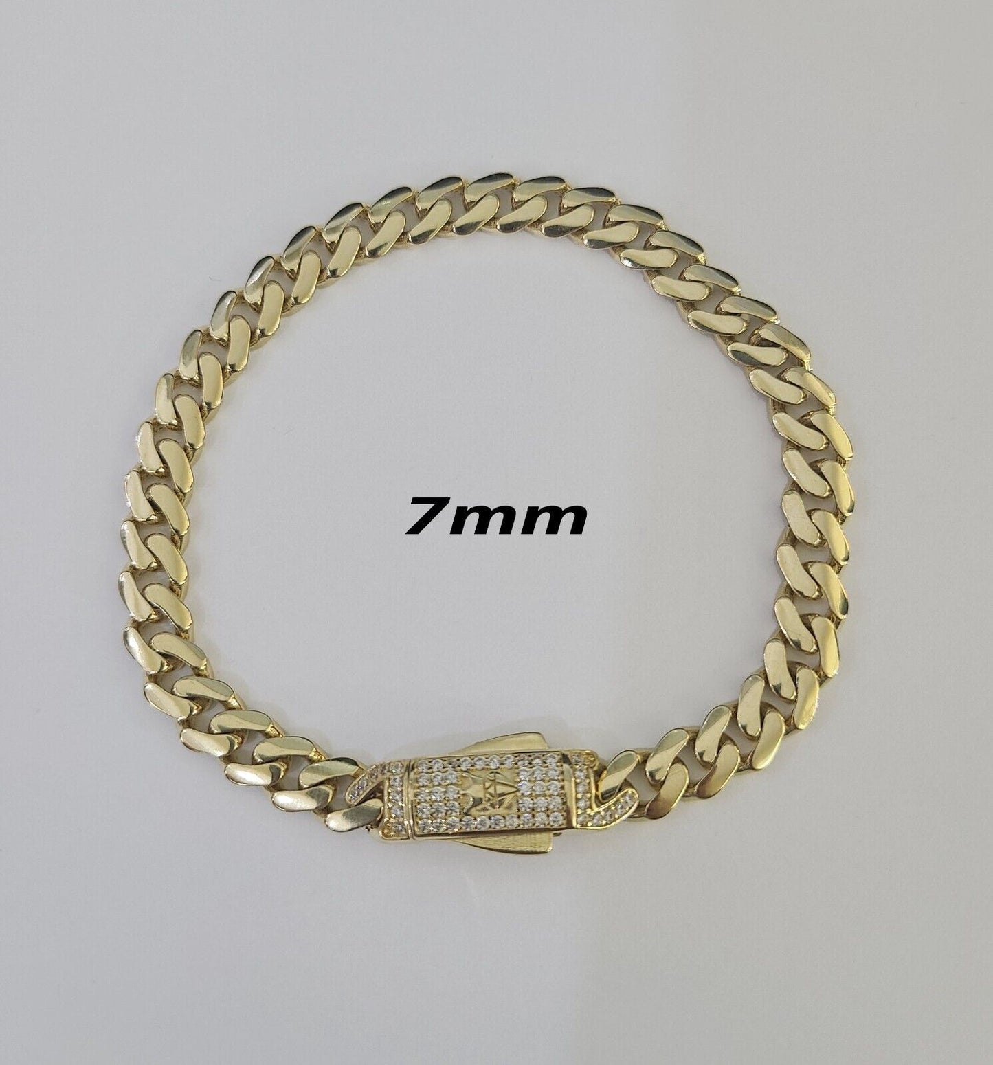 Real 14k Gold Monaco Bracelet 7mm-11mm 8"-8.5" 14kt Yellow