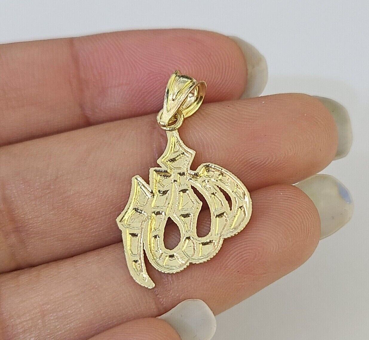 10K Gold Franco Chain Allah Charm SET Length 16-20 inches 1mm Ladies Women