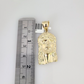 10k Gold Solid Cuban Curb Chain Jesus Head Pendant Set 3mm 18"-26" Necklace